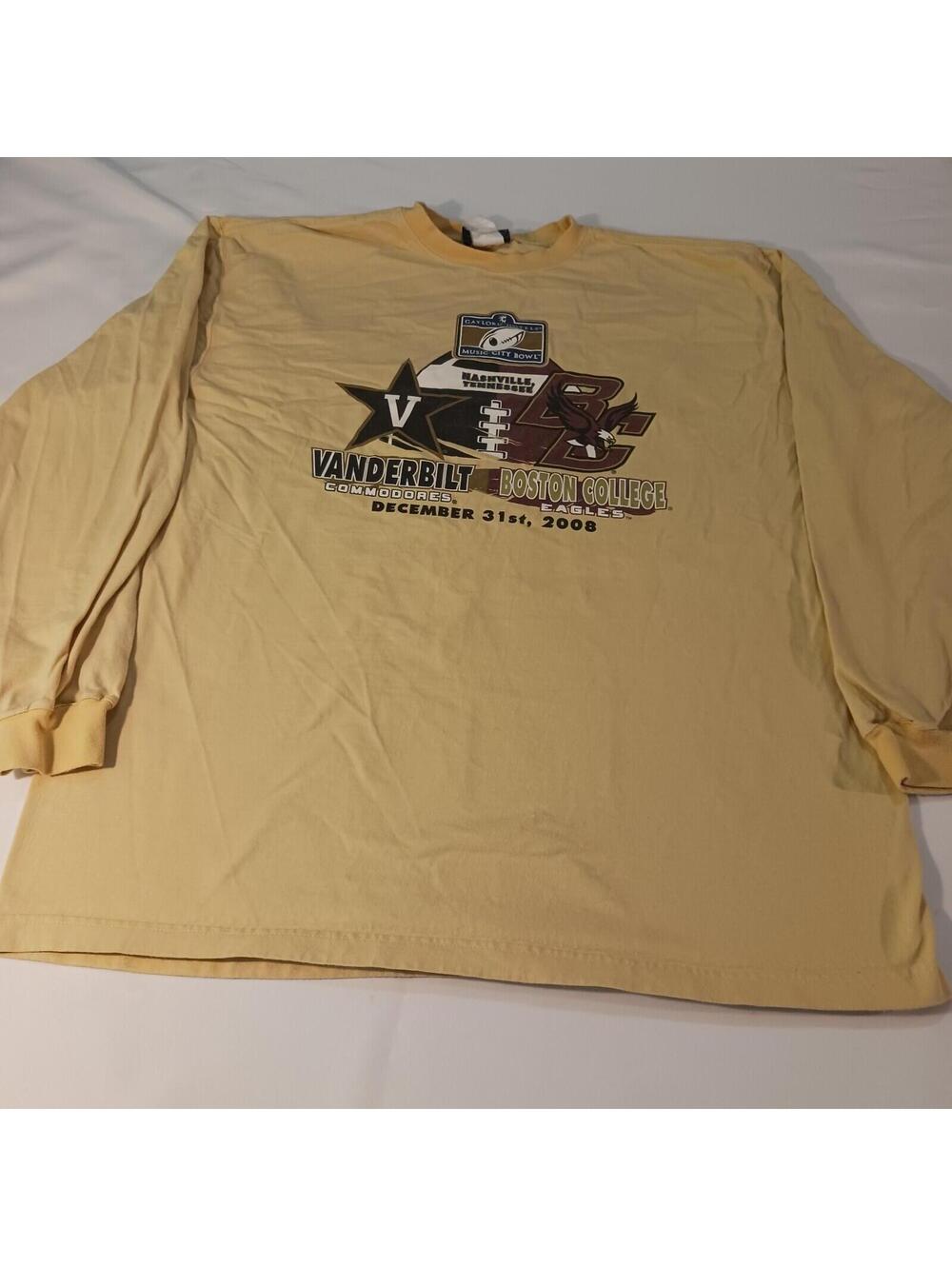 Vintage Jansport 2008 Music City Bowl Men's Cotton Yellow Shirt Size XL